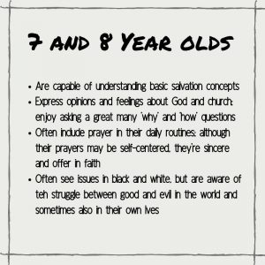 Spiritual Characteristics of 7 and 8 year Olds