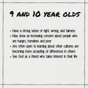 Spiritual Characteristics of 9 and 10 year Olds